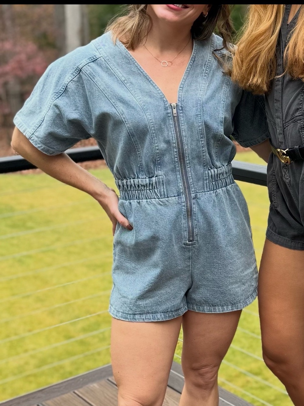 Jean romper from Lizard Thicket Boutique- Size: Small